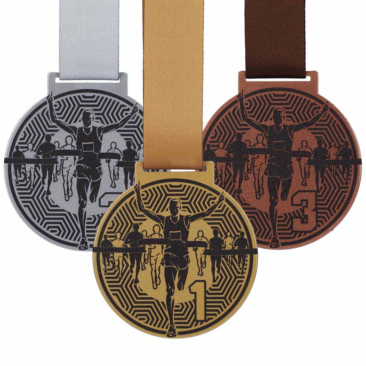 medale sportowe biegowe z miejscami 123 finisher
