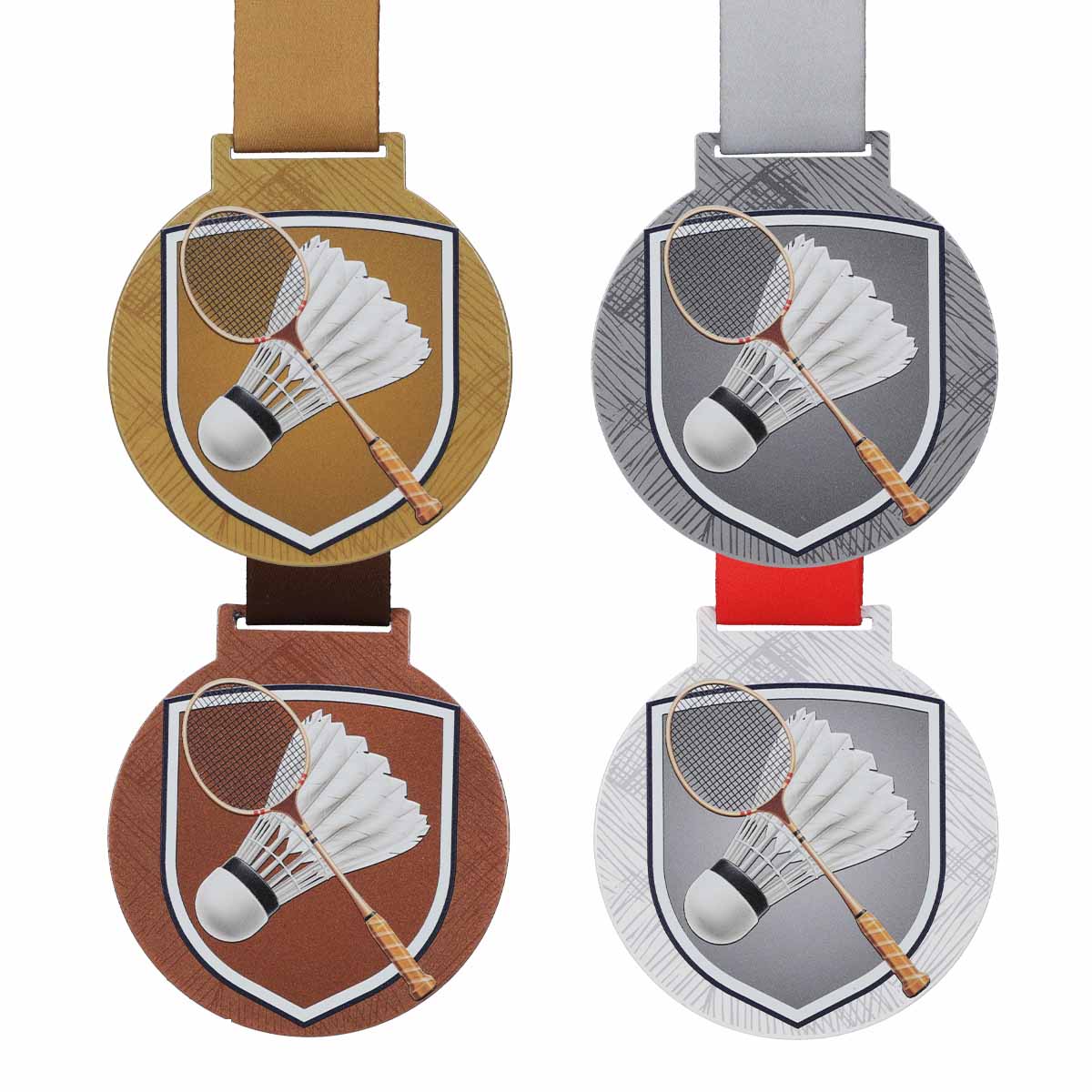 zestaw medali badminton paletka i lotka