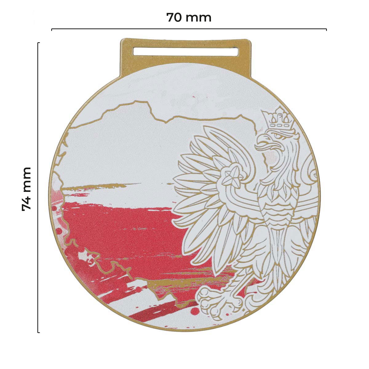 zloty medal patriotyczny z godlem flaga polska