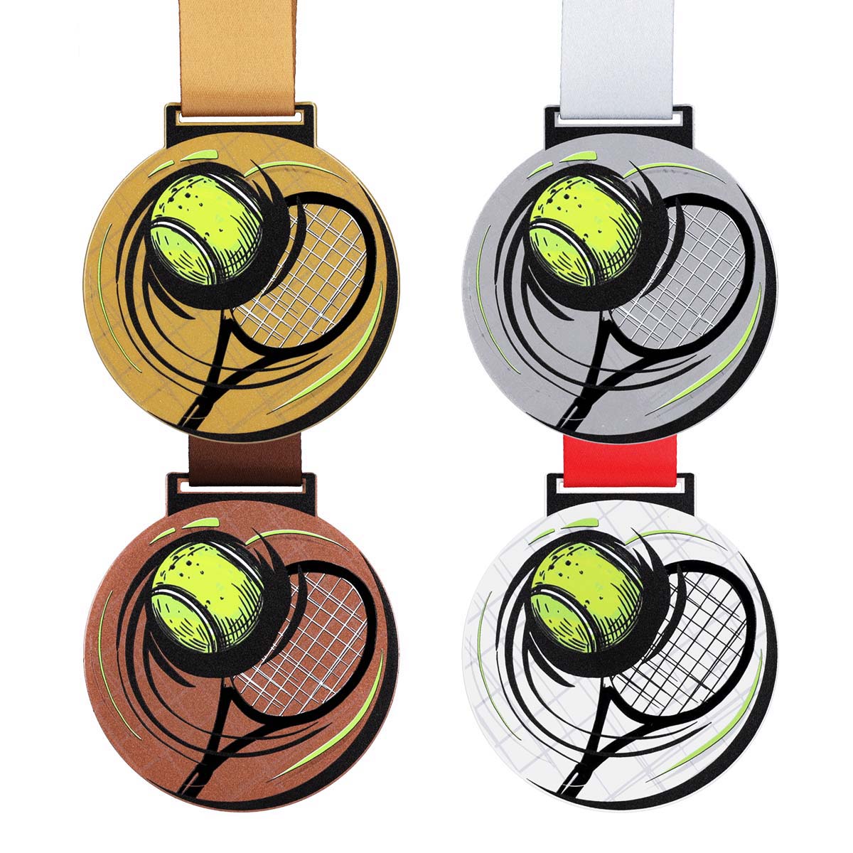 zestaw medali tenis ziemny kolory