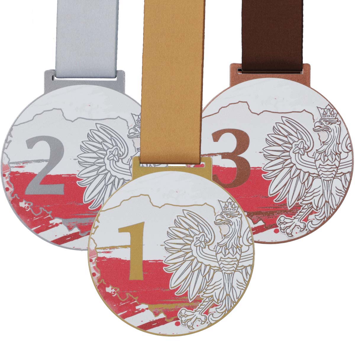 medale patriotyczne polskie z miejscem 1 2 3