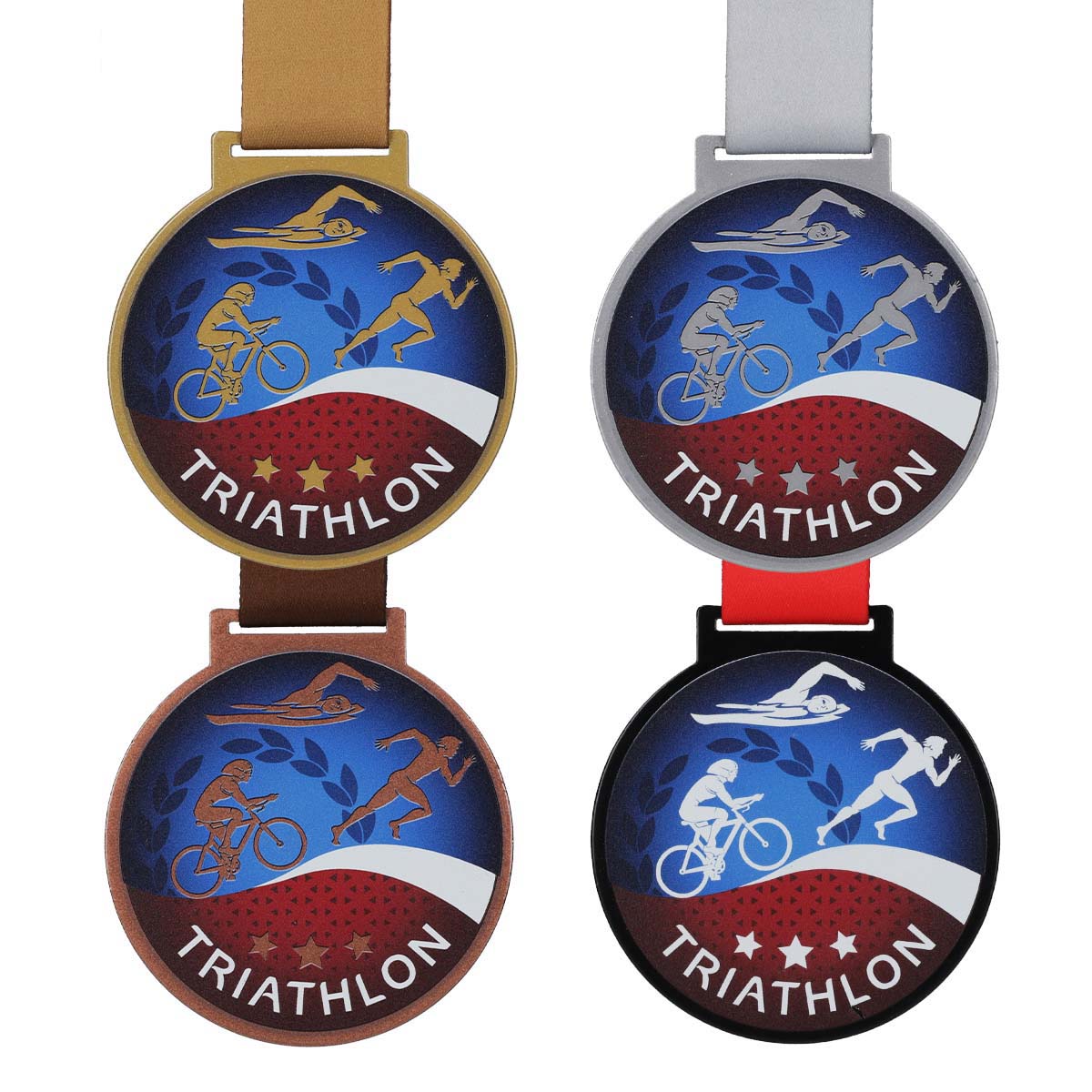zestaw medali triathlon kolory