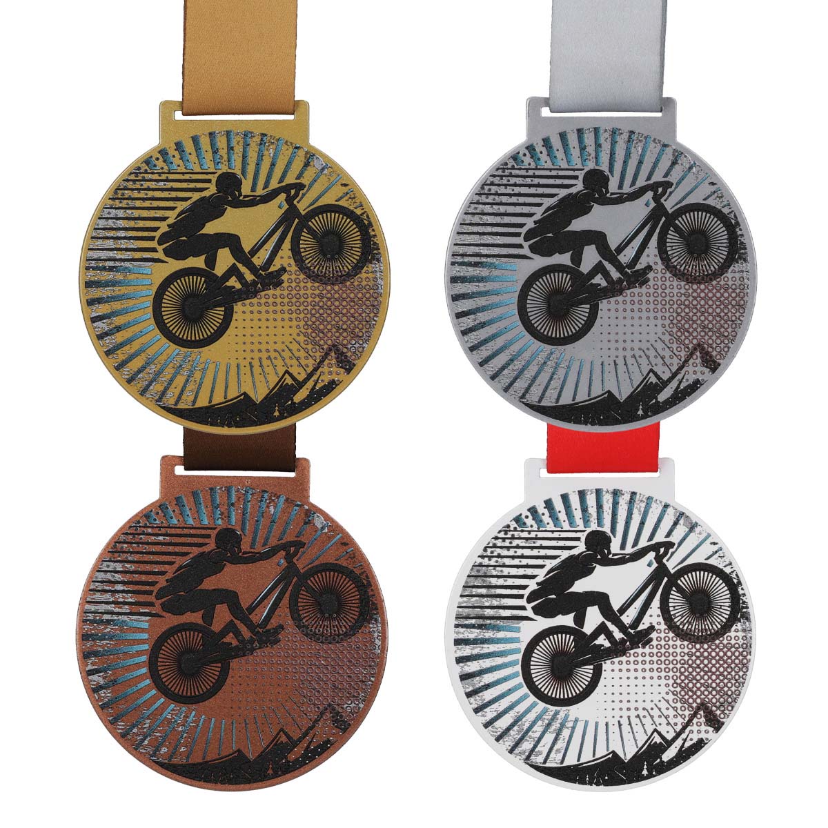 medale rowerowe mtb zestaw z tasmami